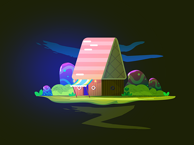 Cabin concept art environment design illustration