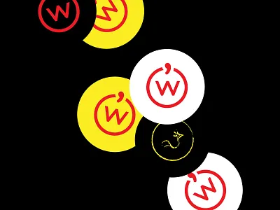 O'Wings coasters animal black branding chicken coasters dark design food hot wings icon logo owings red restaurant rooster w wings yellow