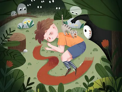 Dong Ji's adventure adventure design illustration illustration for kids story