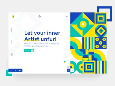 Art Courses concept art branding concept course design dribbble illustration landing page macbook pattern ui uiux ux vector web web design website