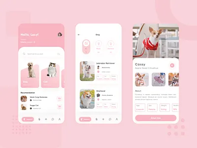 Pet Adoption app clean clean design design minimalism minimalist pastel pet pet adoption ui ux