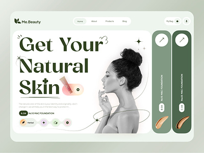 Skincare Company Website UI beauty body clinic cosmetic cosmetics creative health hero page landing page makeup natural product design saas skin skincare ui ux web web design website design