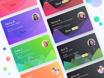 Glow Premium and Basic Cards app baby branding card design eve fertility glow mobile nurture ovulation premium ui