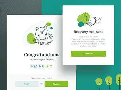 Handprinter Popups confirmation congratulations eco eleken finish handprinter illustration illustrator popup recovery email ui ux