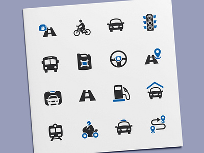 Transportation Icons bike bus car icon icon design icon set icons traffic transport transportation vector vehicle