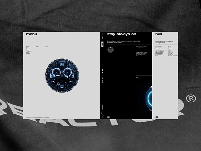 Reactor watch 3d clean fullscreen interface minimal promo site store ui ux watch web webdesign