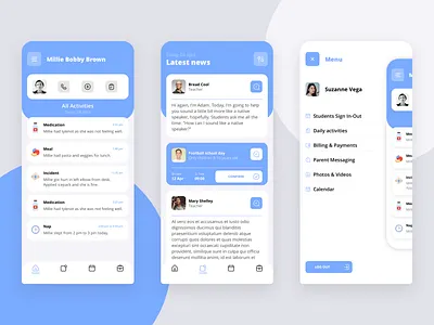 Childcare App app application branding children clean concept design education interface ios mobile parents school teacher ui ux