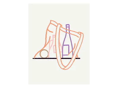 Tote fruit groceries lamp milk stack totebag wine