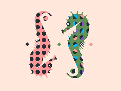 Hippocampus art brand brand design branding color colorful design experimental fashion flat hippocampus illustration pattern print typography vector