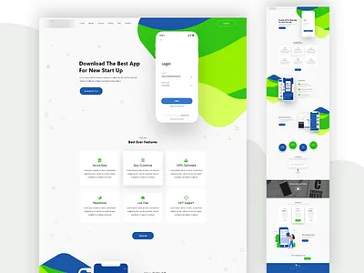 App Landing Page Template app application gradient herosection homepage how interactive landingpage minimal onepage productdesign trendy ux uxdesign webdesign