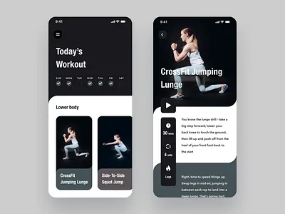 Daily UI Challenge 062 Workout Of The Day app black branding card daily daily ui dailyui design fitness ios iphone mobile product simple sports training ui white workout workout of the day