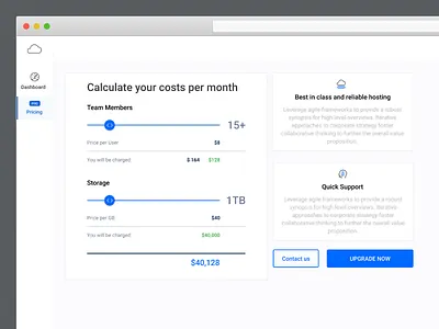 Daily UI 004 — Calculator calculator cloud cloud app daily daily ui dailyui dailyui004 dashboard hosting inapp portfolio uiux upgrade ux uxui