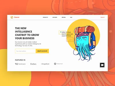 Chatbot Website chat chatbot chatbot app daily ui illustration interface jellyfish landing page sign up ui ui ux user interface ux website