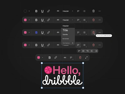 Text Toolbar for Touchscreens Dark/Light UI Exploration clean concept dailyui dark mode design designsystem gesture hover inspiration interaction ipad text text editor tool toolbar touchscreen ui uidesign uxdesign