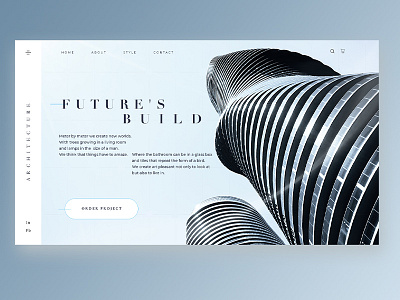 Building Company architect blue build business clean design digital flat homepage house minimalism ui ux web webdesign