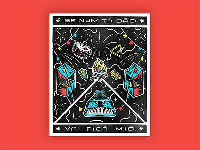 "if it is not good it will get better" accordion brazil corn culture decoration festa junina festivitie fireplace fireworks flags forro illustration insturment junina party regional rural saojoao tents tradition