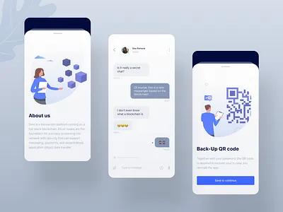 Elixx (more screens) adobe xd app blockchain cards chat app clean crypto design illustration ios light messenger mobile security app ui uidesign ux ux design