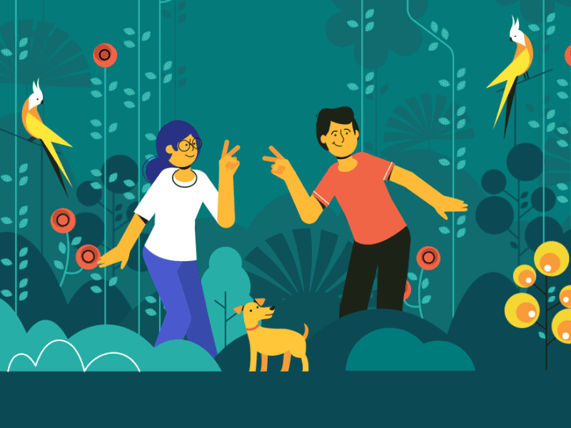 Peace Out animation bird character character animation dog flowers foliage forest jungle lemonly michael mazourek mike mazoo parrot plants south dakota