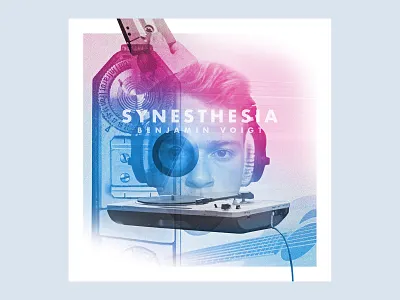 Synesthesia EP Artwork album camera casette colorful cover cover art ep face guitar headphones music photoshop record synesthesia tape