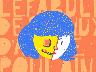 La fabuleux mort d'Amélie Poulain amelie amélie poulain blue color design face fear illustration movies orange print