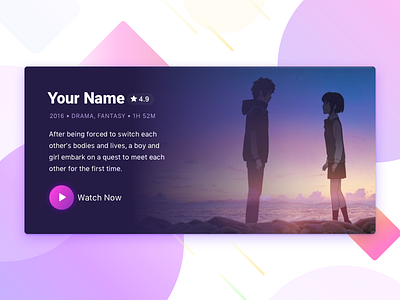 Movie Details Card design streaming ui