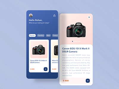 Camera store app ui visual exploration app branding camera concept dailyui dailyuichallenge design dribbble inspiration interaction design minimal photography shot sketch typography ui ui ux ux vector web