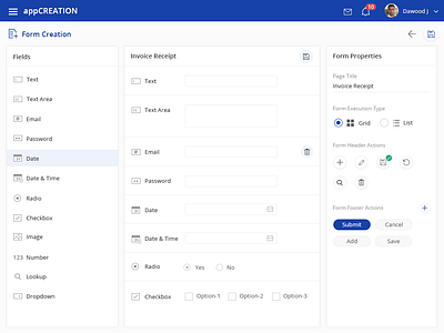 Application Form Creation app design flat form form creation form page forms ui ux web website