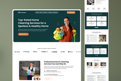 Home Cleaning Service Website clean cleaning design home home service home service website marketing website ui ui design ux web webdesign website