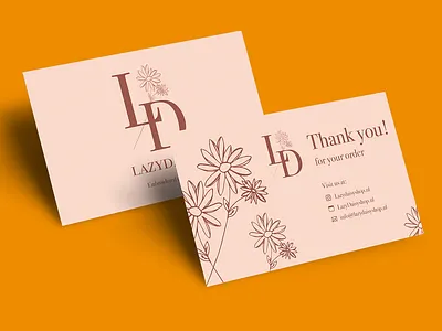 Lazy Daisy Shop business card boutique brand design branding business card corporate identity design embroidery embroidery store flower shop flower store handmade handmade shop handmade store illustration logo shop small business ui ux vector
