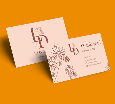 Lazy Daisy Shop business card boutique brand design branding business card corporate identity design embroidery embroidery store flower shop flower store handmade handmade shop handmade store illustration logo shop small business ui ux vector
