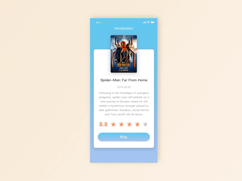 Movie Introduction design sketch ui