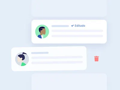 Delete & edit comments - Blog Artwork app card comment comments delete edit flat trash ui