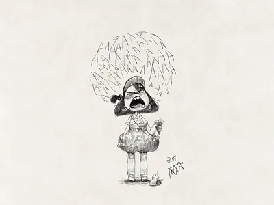 Girl2 crying drawing girl