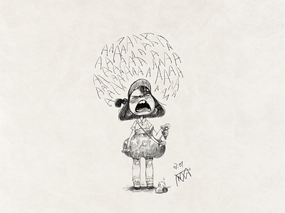 Girl2 crying drawing girl