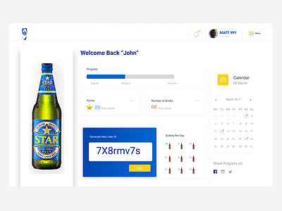 Dashboard Design for Star dashboad dashboard dashboard app dashboard design dashboard ui drink drink menu star ui ux ui design uiux web design