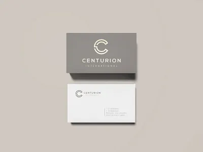 Centurion International - Logo & Business Card Design brand branding business card centurion elegant fashion gray italy japan logo luxury minimalistic modern monogram pantone rome