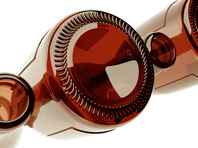 Tops&Bottoms 3d 3dart 3dartist artwork beer bottle cinema4d design glass illustration light packaging reflections render texture