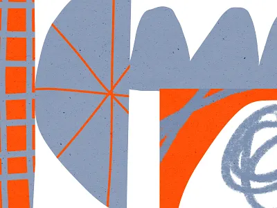 Wonky Stuff blue bold color design illustration orange pattern shape shapes texture vector