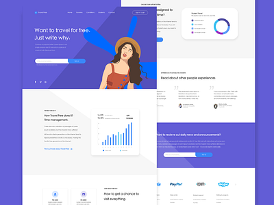 Travel Free Design adobe adobe illustration adobe illustrator adobexd art branding design hero banner hero image hero section illustration logo ui ux vector web webdesign website
