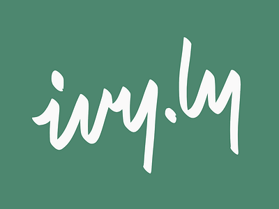 ivy.ly brand branding green hand drawn hand lettered hand lettering hand lettering logo handlettering ivy logo logo design logodesign