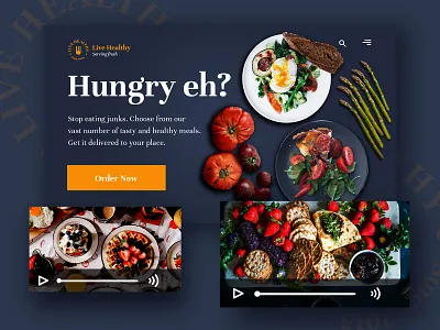 Live Healthy Website Landing Page Mockup food healthy healthyeating live livehealthy logo ui uidesign uiux uiuxdesigner uxdesign website design