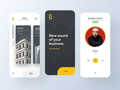 New Sound for Your Business app business mobile music music app play player points sound ui ux