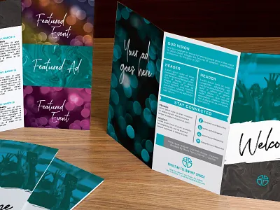 Welcomepaint 14x8.5 Brochure Mockup advertising brochure brochure template bulletin christian church design jesus print print design