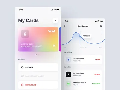 Fintech App animation branding credit card finances fintech illustration mobile print product design typography wallet web design