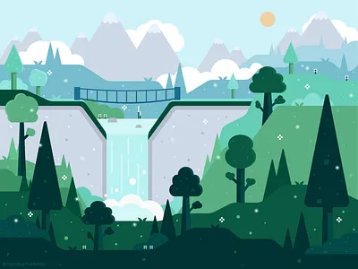 Aspen adobe illustrator aspen colorado flatdesign hiking illustration landscape mountains vector art