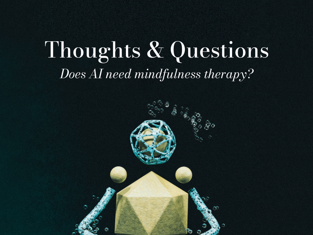 AI Thoughts & Questions 3d ai artificial intelligence blender blue bubbles design detail digital digital art forms graphic design illustration illustrator magazine poster print terazzo yellow