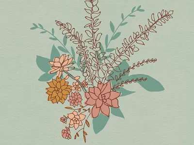 Succulent Illustration branding design floral design illustration packaging packaging design pattern design surface design textile design