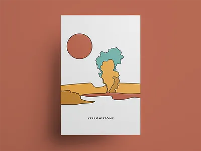 Yellowstone color design digital illustration flat graphic graphicdesign illustration minimal minimalist modern national national park vector yellowstone