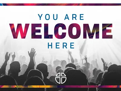Welcome Worship postcard advertising bible christian church design jesus postcard print print design