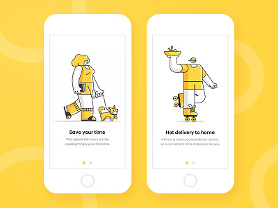 Onboarding for Food delivery app app charachter delivery app design health food illustration onboarding onboarding screen ui ux